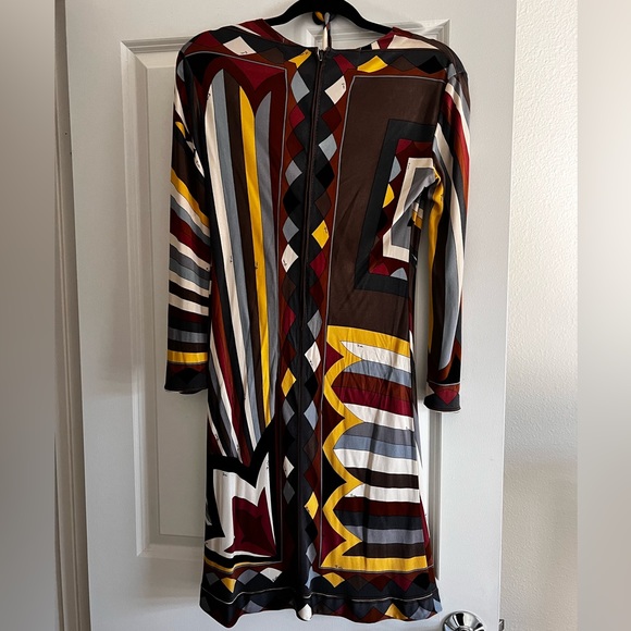 RARE Vintage 1960’s Emilio Pucci Signature Print Jersey Dress w/ beaded belt - Picture 6 of 10